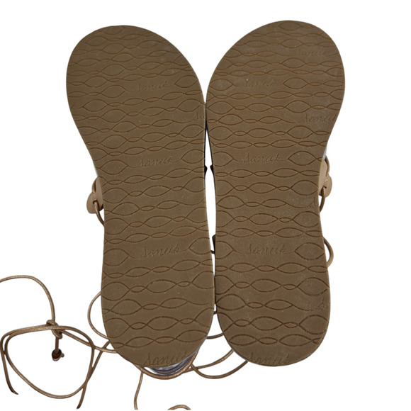 Sanuk Gold Cleopatra Tie Up Gladiator Tan Sandals - Picture 9 of 11